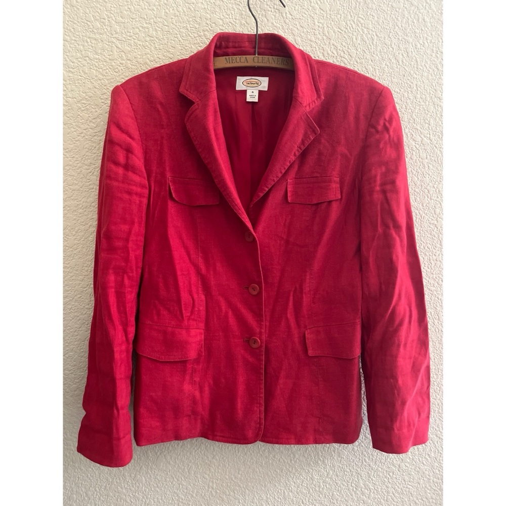 Talbots Red Linen Blend Blazer Women’s Size 4